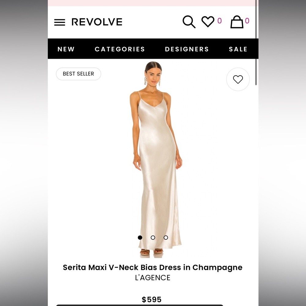 L’Agence size 2 champagne serita dress.